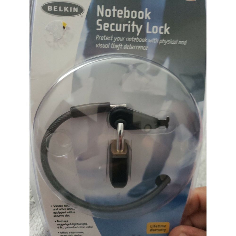 Belkin Notebook Security Lock 6ft Galvanized Steel Cable F8E550 Laptop‎ Lock